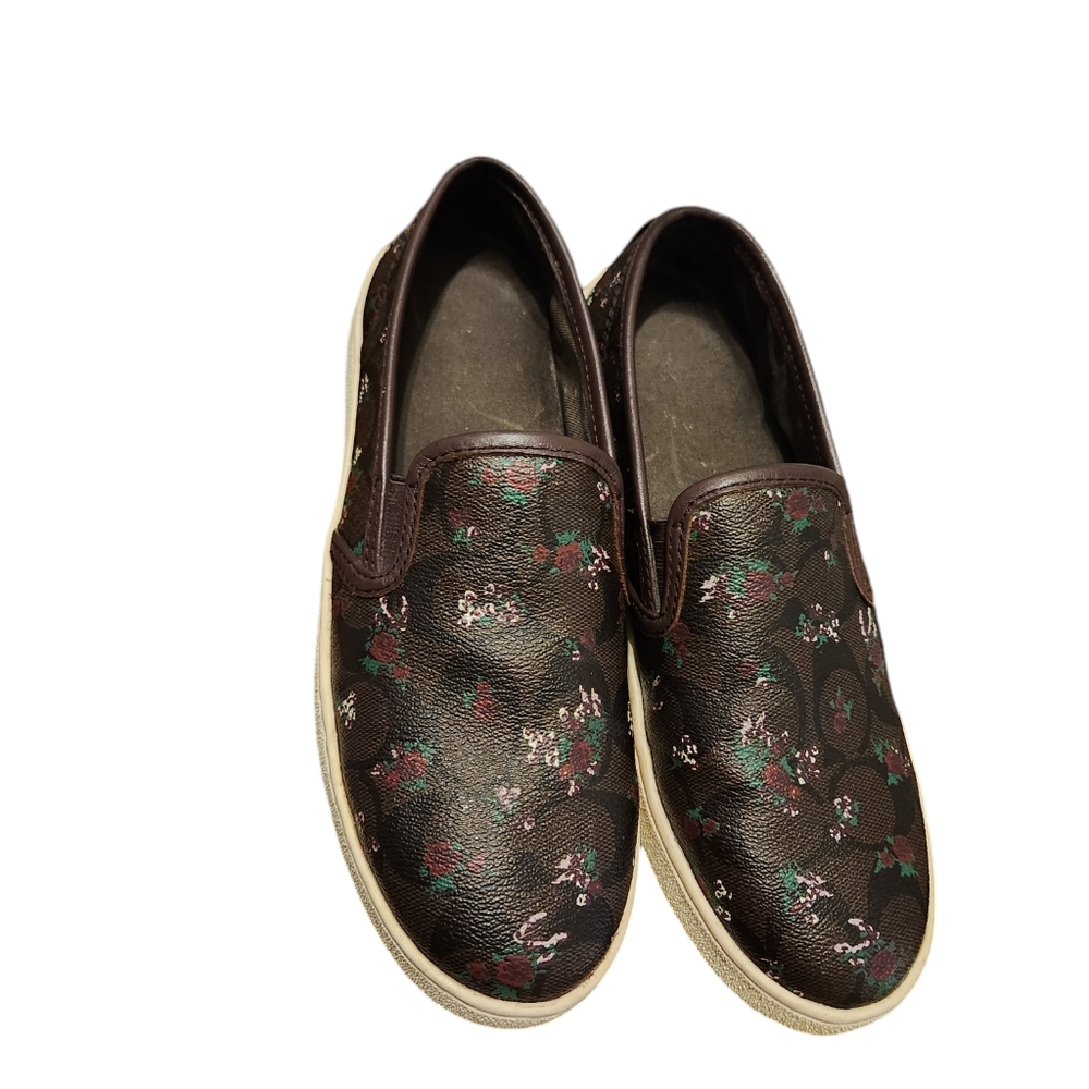 Coach Slip On Cross Stitch Floral Shoes